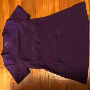 CHEROKEE INFINITY EGGPLANT PURPLE SCRUB TOP XXS